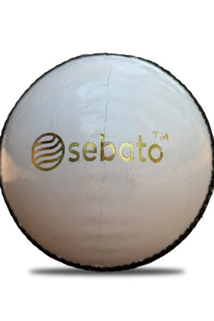sebato - Cricket Leather Ball - Playra white